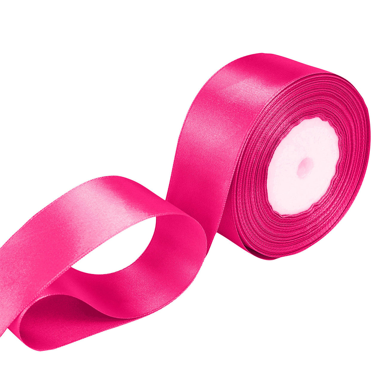 25m Double Sided Satin Ribbon - Shocking Pink