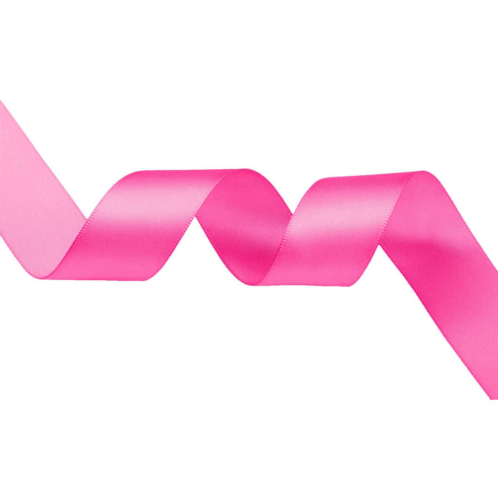 10m Double Sided Satin Ribbon - Shocking Pink