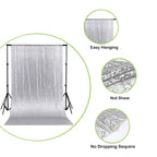 4ft x 7ft Sequin Photography Backdrop - Silver