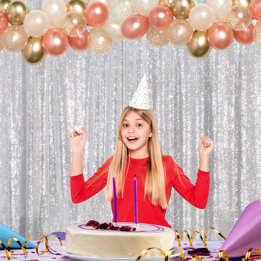 4ft x 7ft Sequin Photography Backdrop - Silver