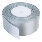 10m Double Sided Satin Ribbon - Silver