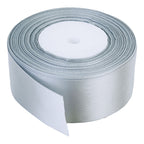 25m Double Sided Satin Ribbon - Silver