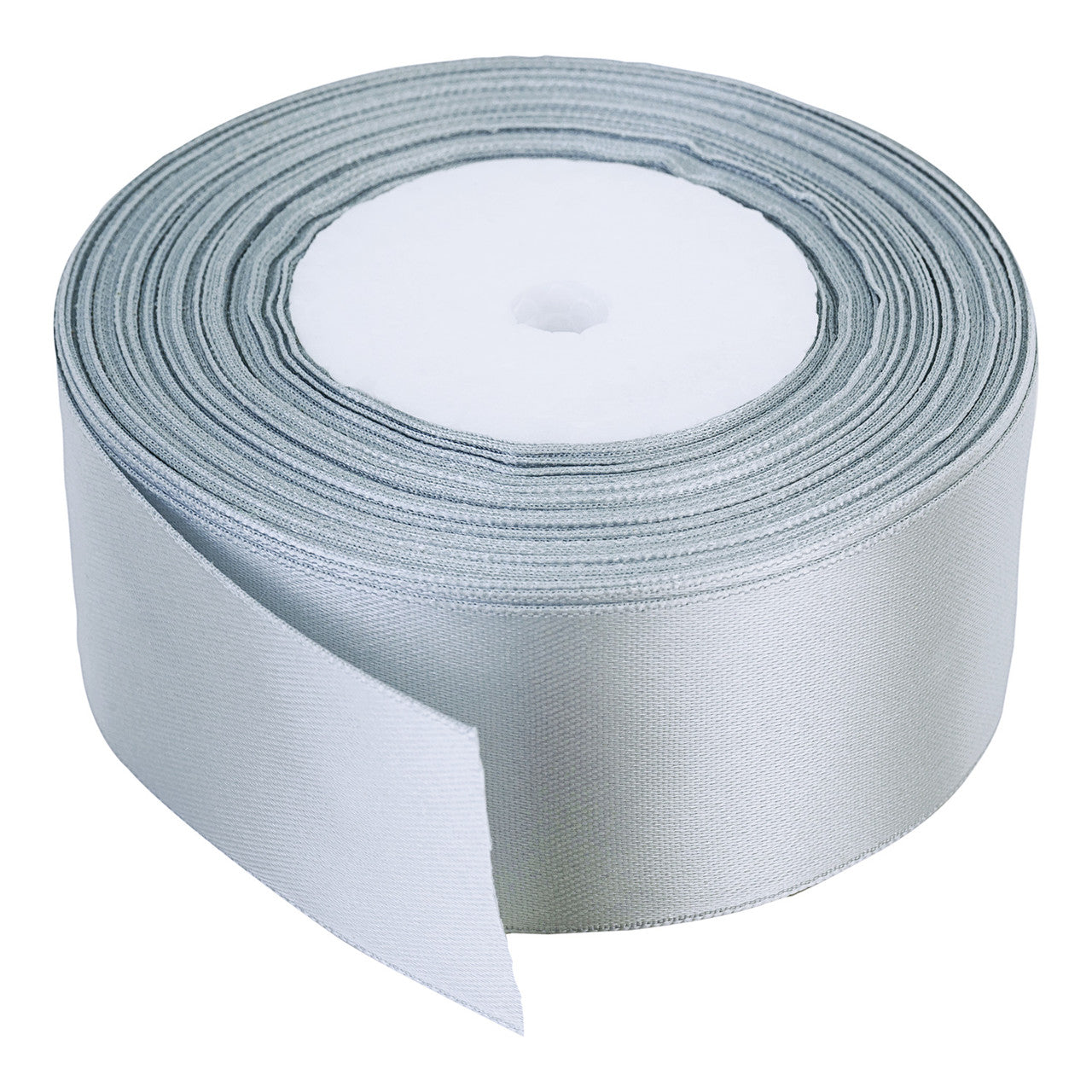 25m Double Sided Satin Ribbon - Silver