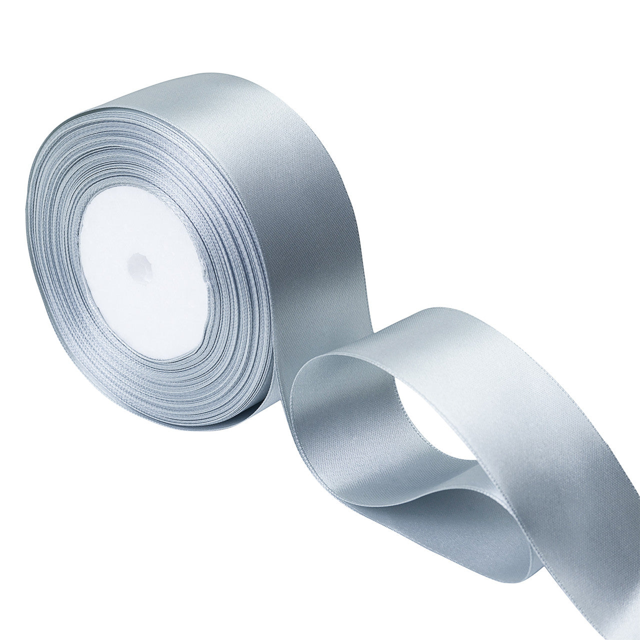 25m Double Sided Satin Ribbon - Silver