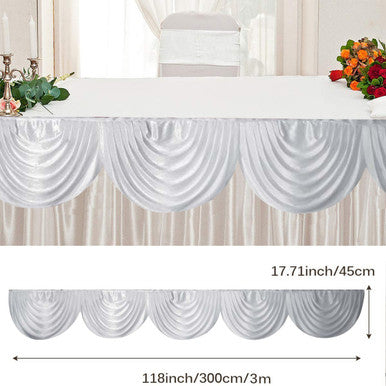 3m Ice Silk Detachable Swag for Photography Backdrop - Silver