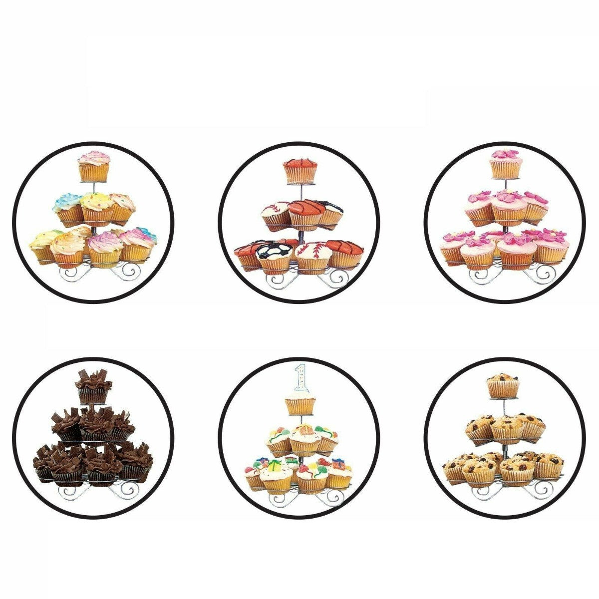 3-Tier Metal Tree Cupcake Stand with 13 Muffin Holder