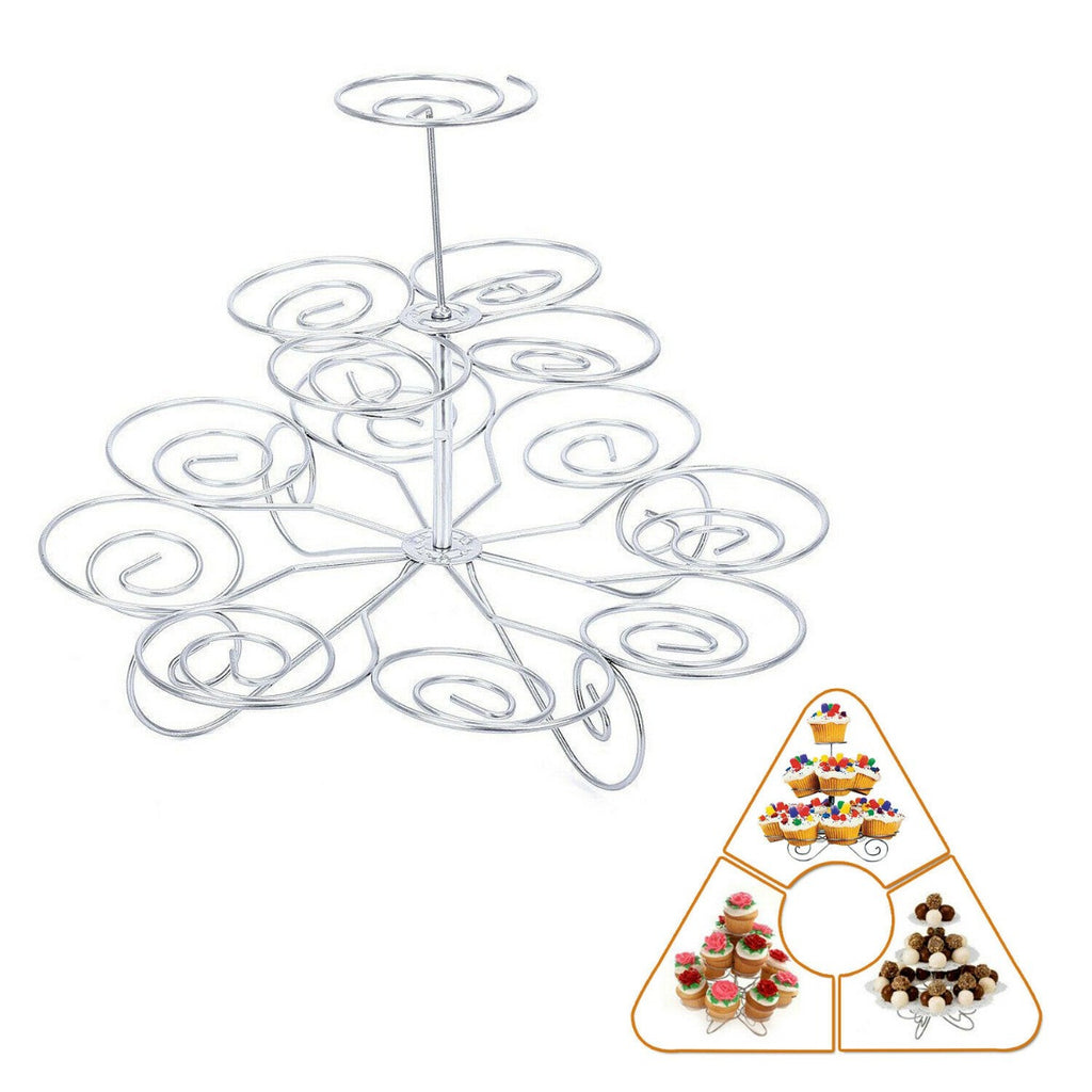 3-Tier Metal Tree Cupcake Stand with 13 Muffin Holder