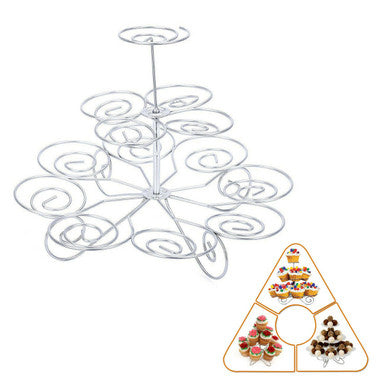 3-Tier Metal Tree Cupcake Stand with 13 Muffin Holder