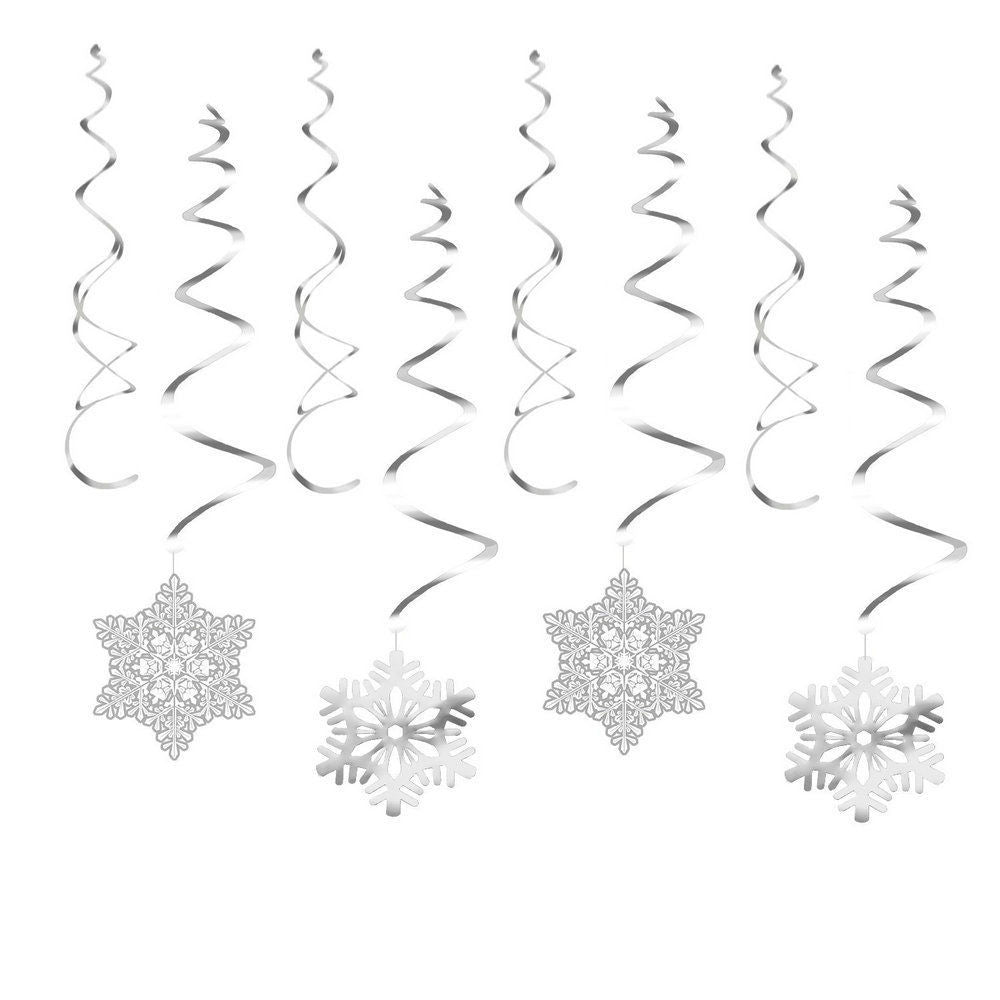 30pc Christmas Hanging Foil Snowflake Decoration