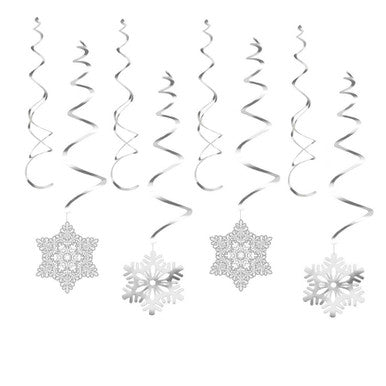 30pc Christmas Hanging Foil Snowflake Decoration