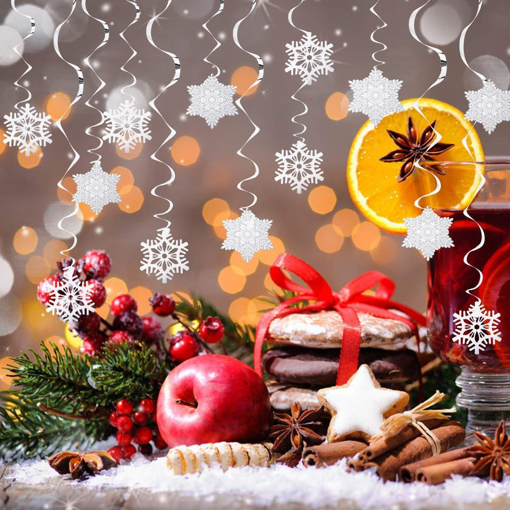 30pc Christmas Hanging Foil Snowflake Decoration