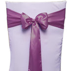 Premium Satin Chair Sash - Grape - 18cm x 274cm