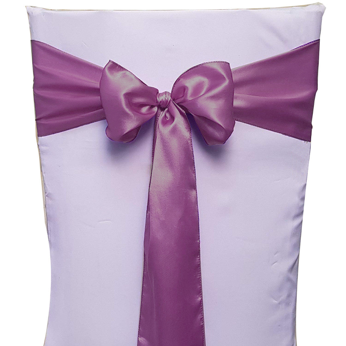 Premium Satin Chair Sash - Grape - 18cm x 274cm