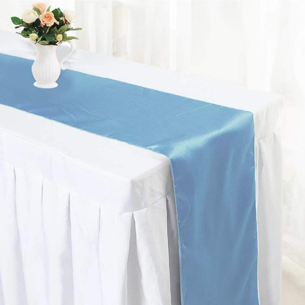 11" x 108" Satin Table Runner - Baby Blue