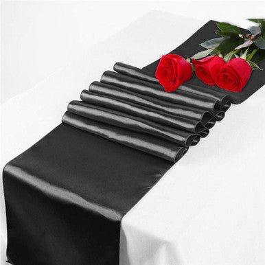 11" x 108" Satin Table Runner - Black