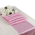 11" x 108" Satin Table Runner - Baby Pink