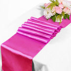 11" x 108" Satin Table Runner - Fuchsia Pink
