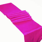 11" x 108" Satin Table Runner - Fuchsia Pink