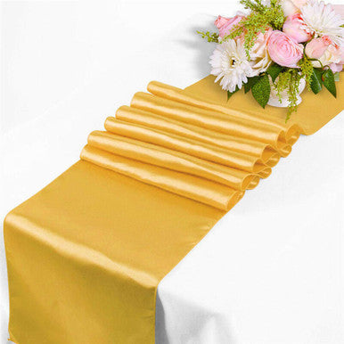 11" x 108" Satin Table Runner - Gold