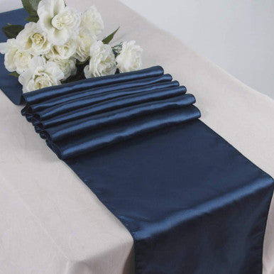 11" x 108" Satin Table Runner - Navy