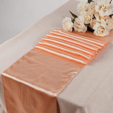 11" x 108" Satin Table Runner - Peach