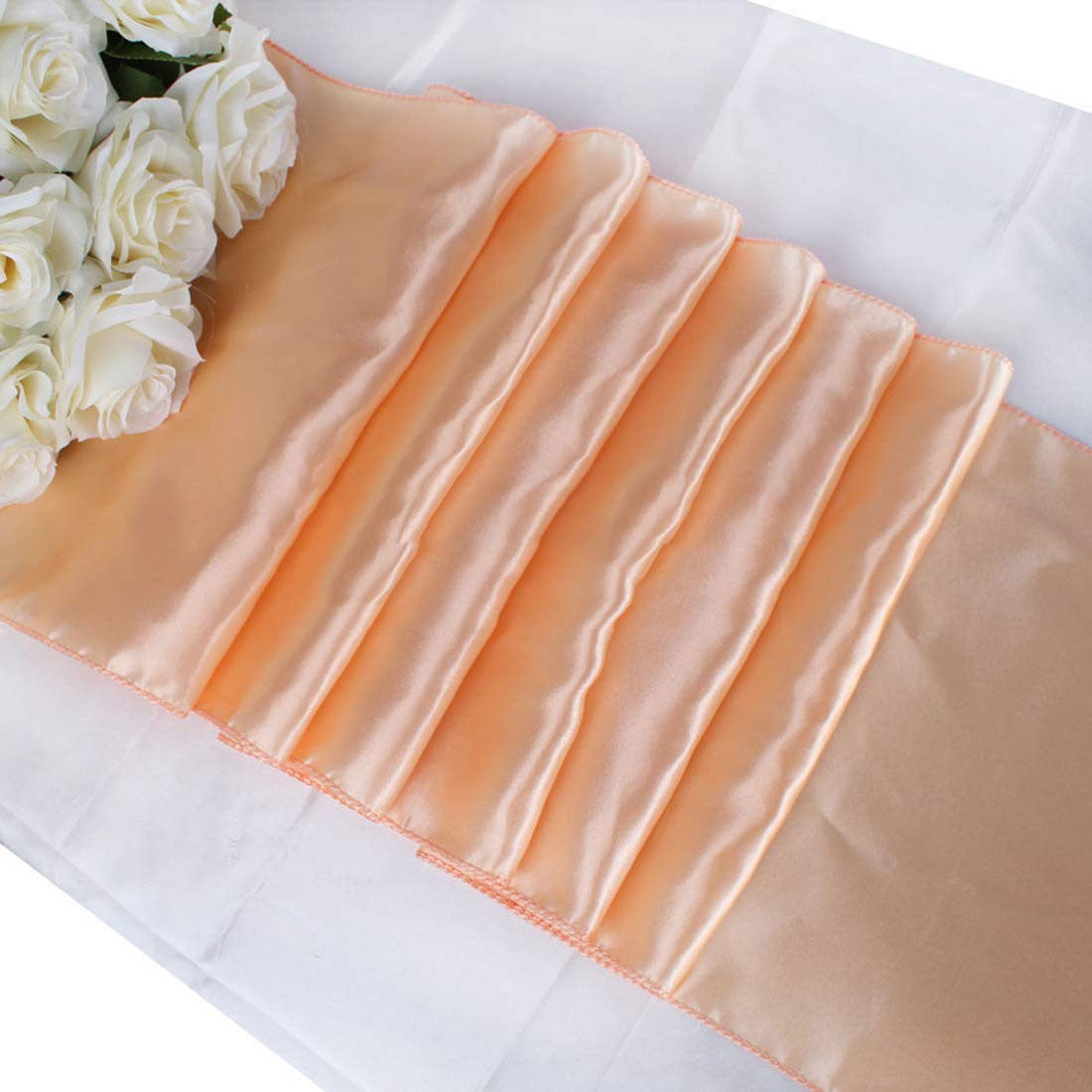 11" x 108" Satin Table Runner - Peach