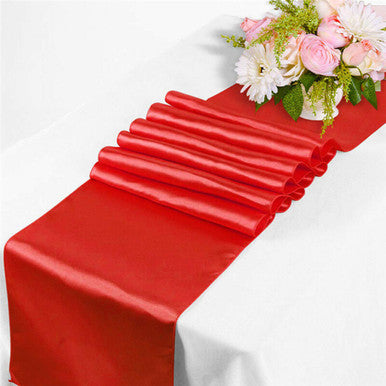 11" x 108" Satin Table Runner - Red