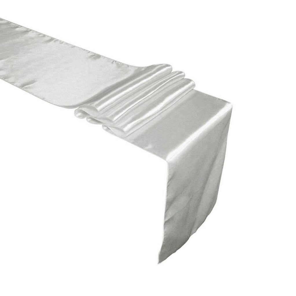 11" x 108" Satin Table Runner - Silver