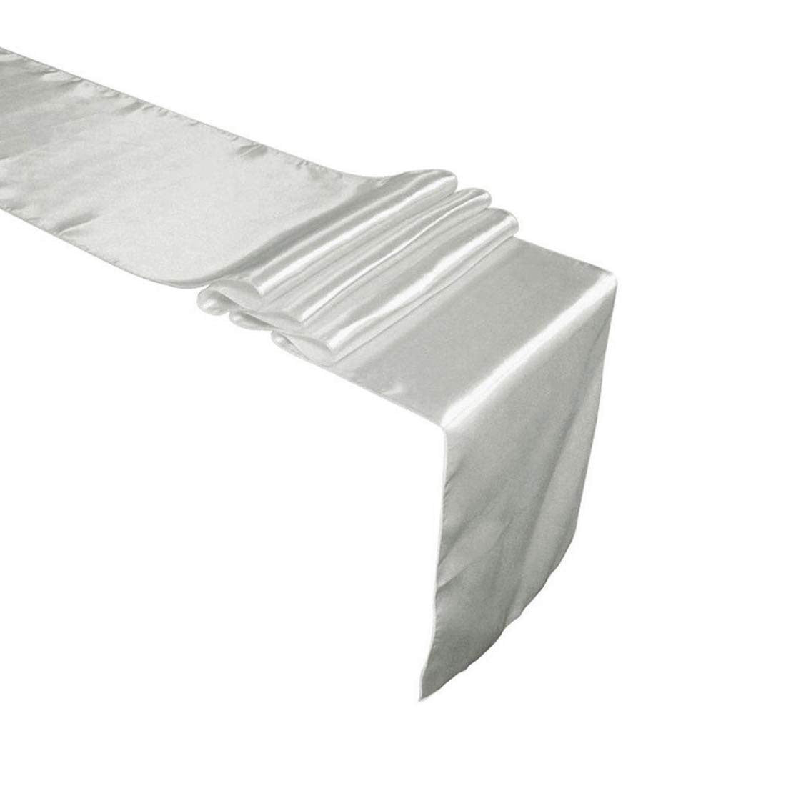 11" x 108" Satin Table Runner - Silver