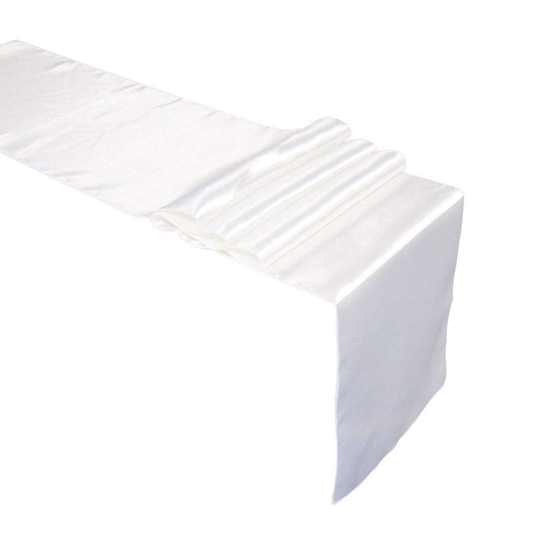 11" x 108" Satin Table Runner - White