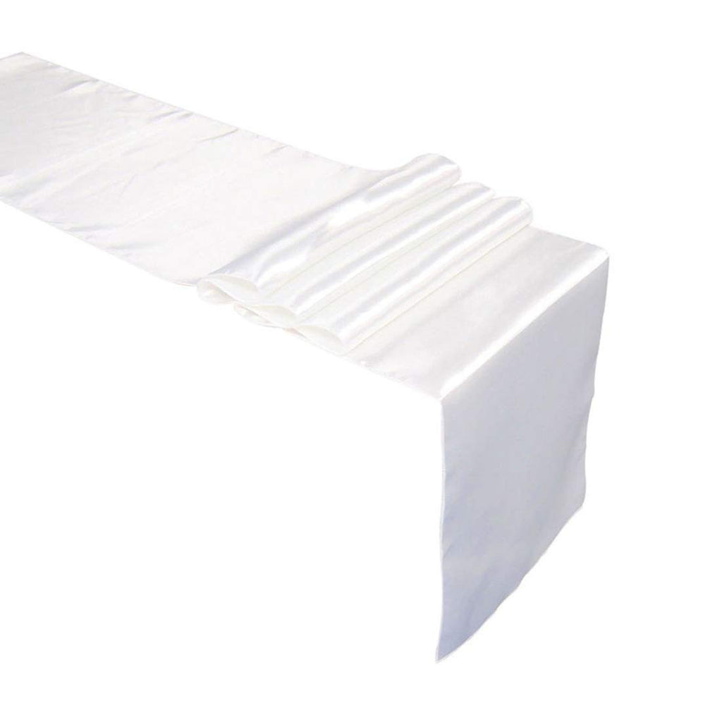 11" x 108" Satin Table Runner - White