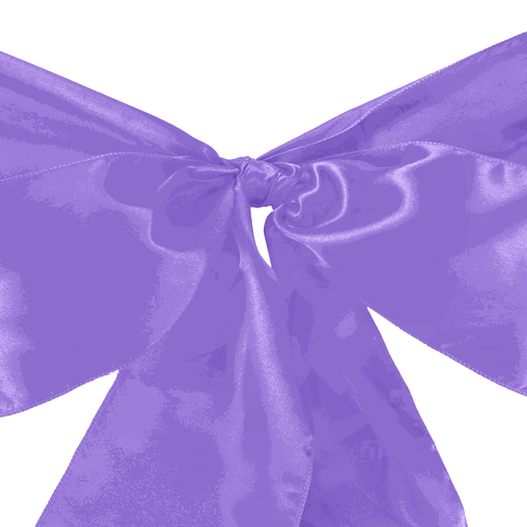 Premium Satin Chair Sash - Lavender - 18cm x 274cm