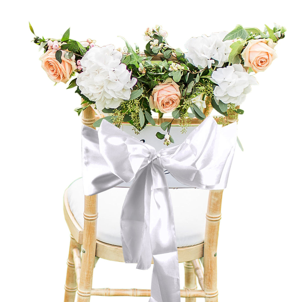Premium Satin Chair Sash - Silver -18cm x 274cm