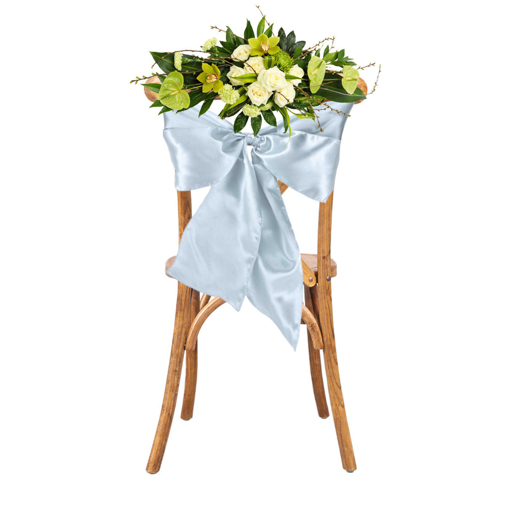 Premium Satin Chair Sash - Baby Blue - 18cm x 274cm