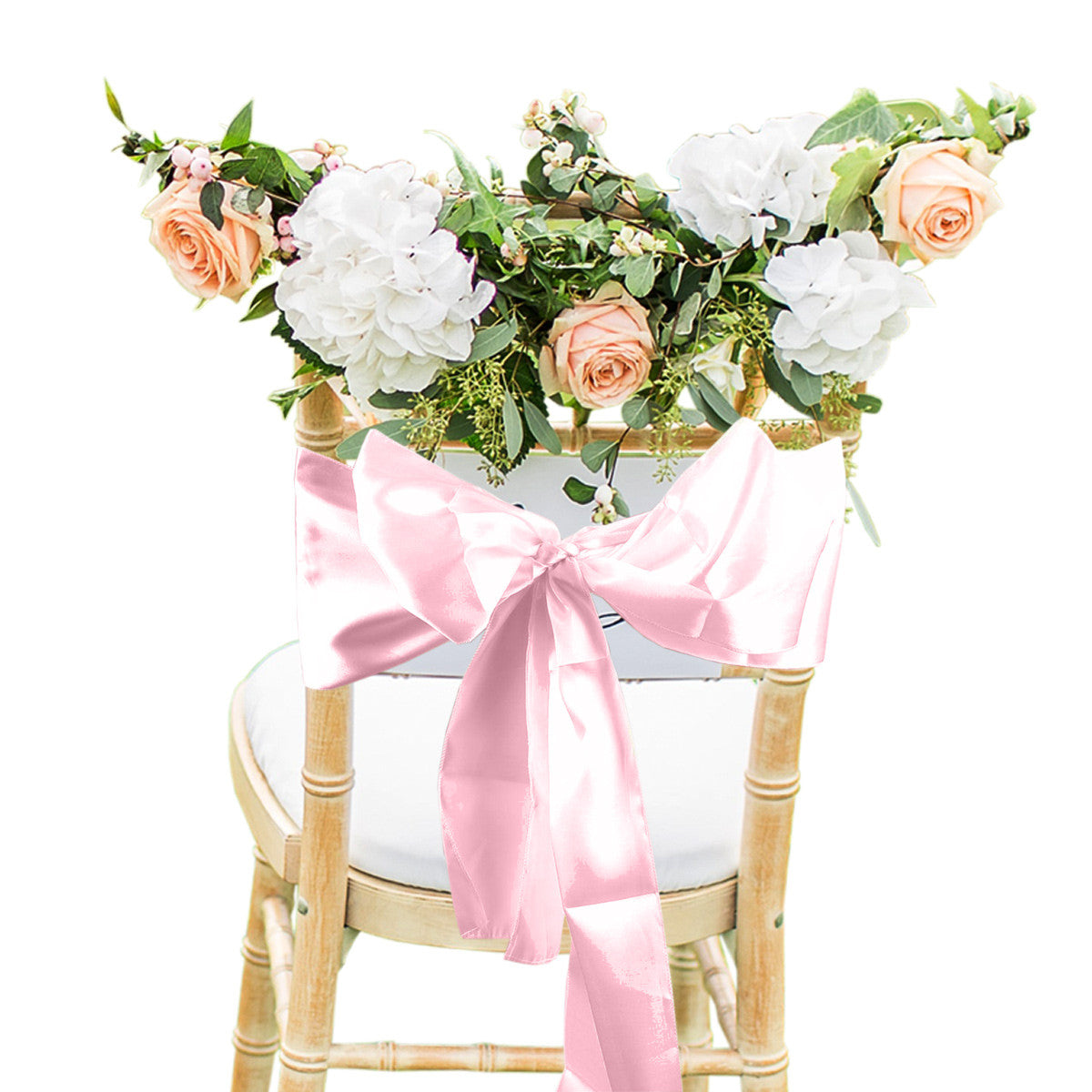 Premium Satin Chair Sash - Baby Pink - 18cm x 274cm