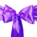 Premium Satin Chair Sash - Cadbury Purple - 18cm x 274cm