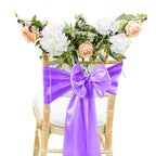 Premium Satin Chair Sash - Cadbury Purple - 18cm x 274cm