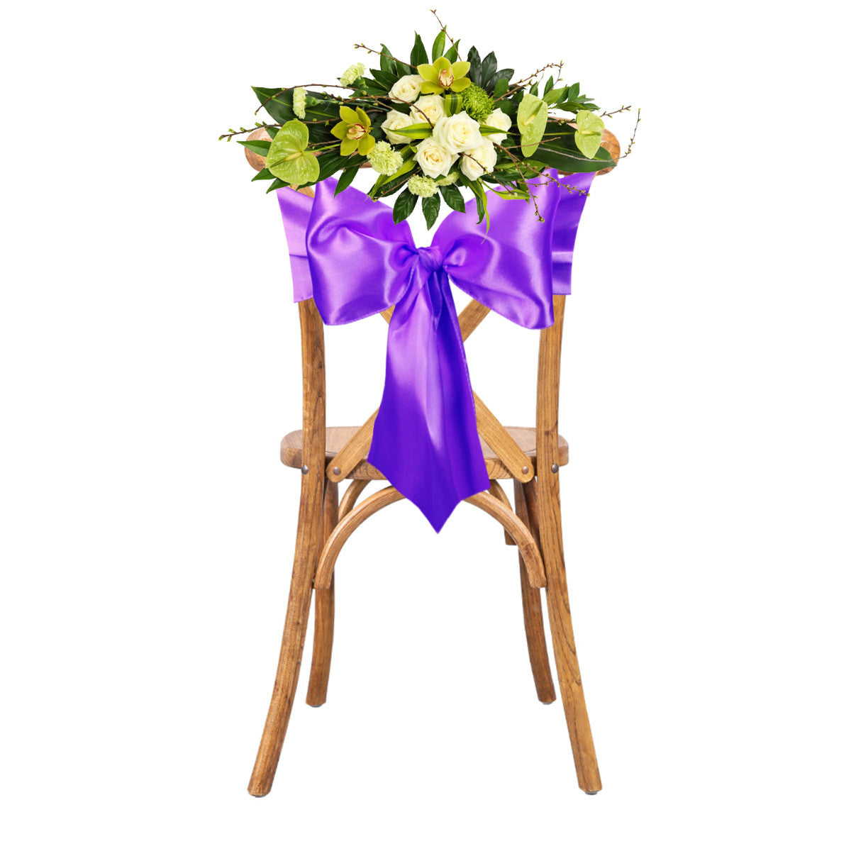 Premium Satin Chair Sash - Cadbury Purple - 18cm x 274cm