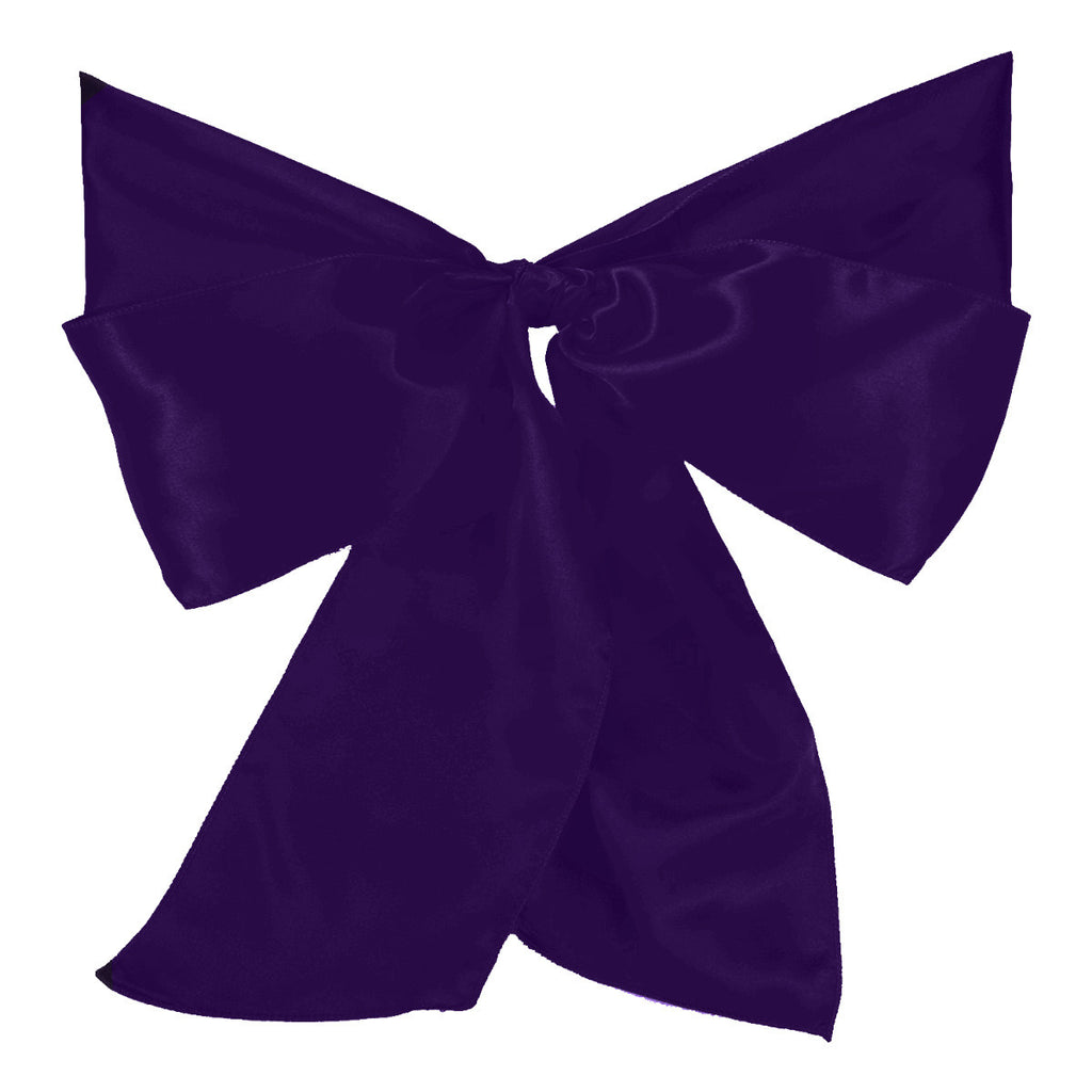 Premium Satin Chair Sash - Dark Purple - 18cm x 274cm