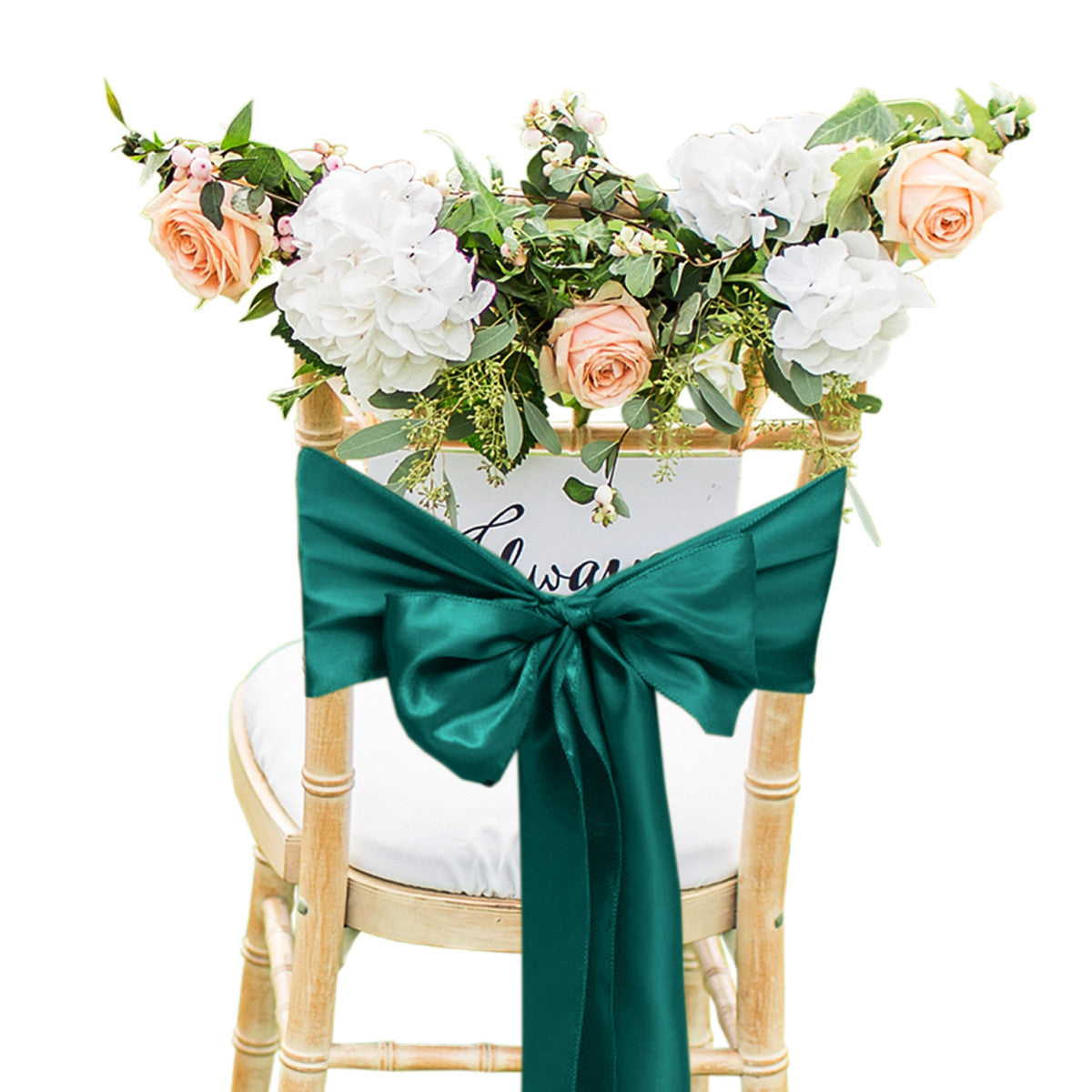 Premium Satin Chair Sash - Emerald Green - 18cm x 274cm
