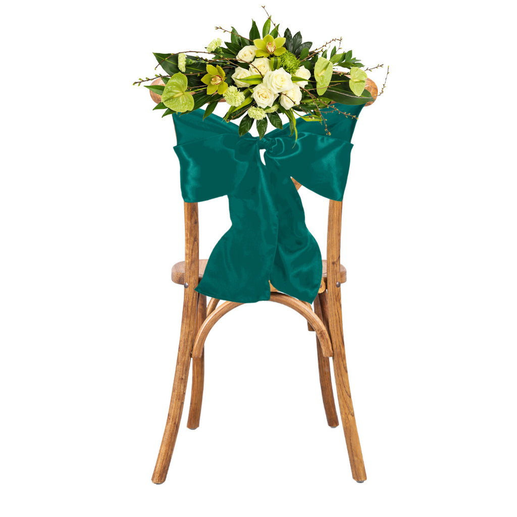 Premium Satin Chair Sash - Emerald Green - 18cm x 274cm