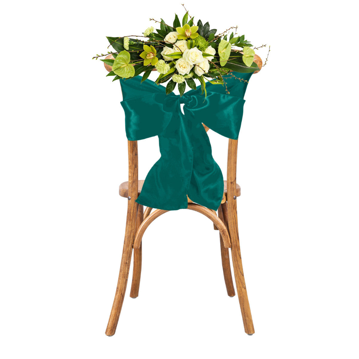 Premium Satin Chair Sash - Emerald Green - 18cm x 274cm