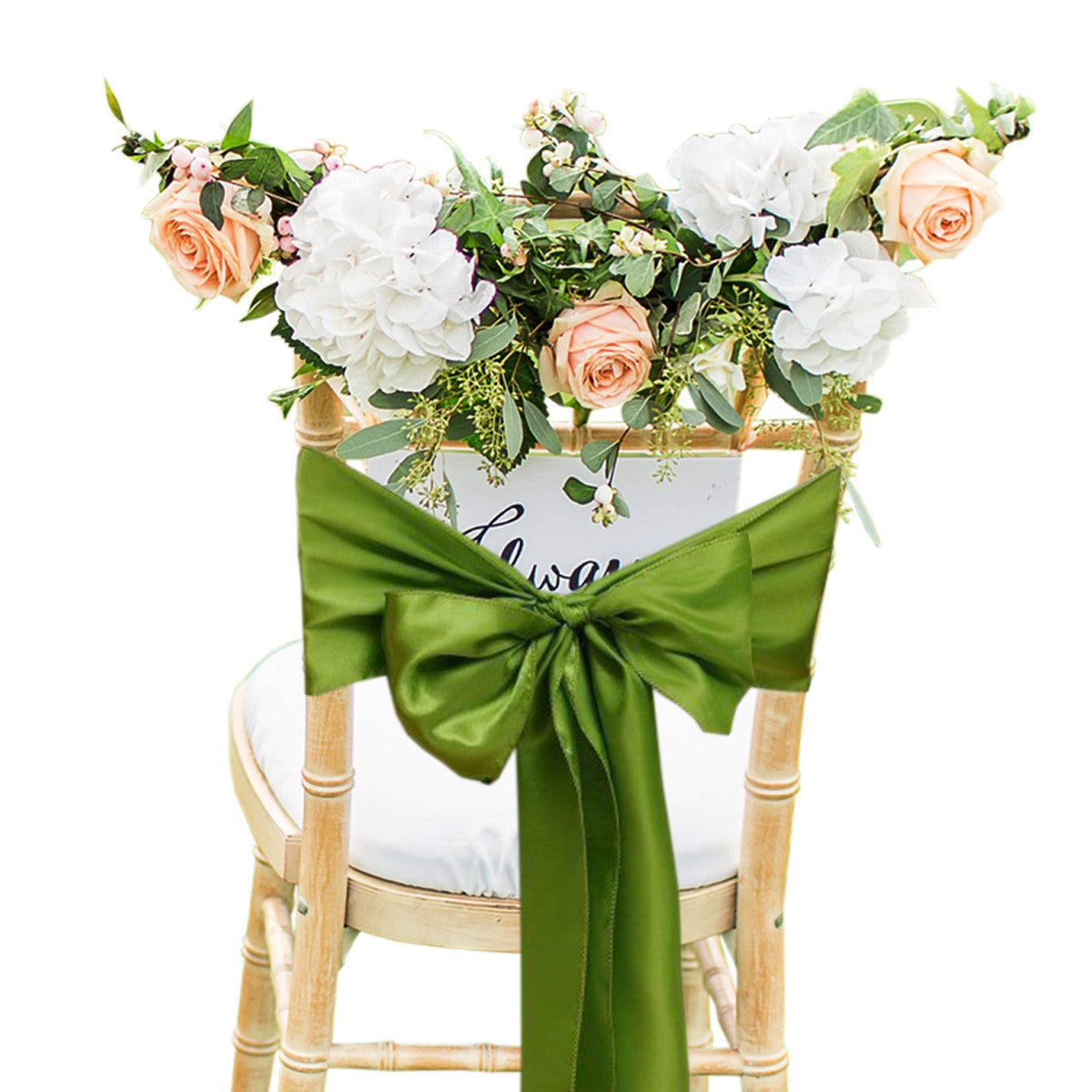 Premium Satin Chair Sash - Green - 18cm x 274cm