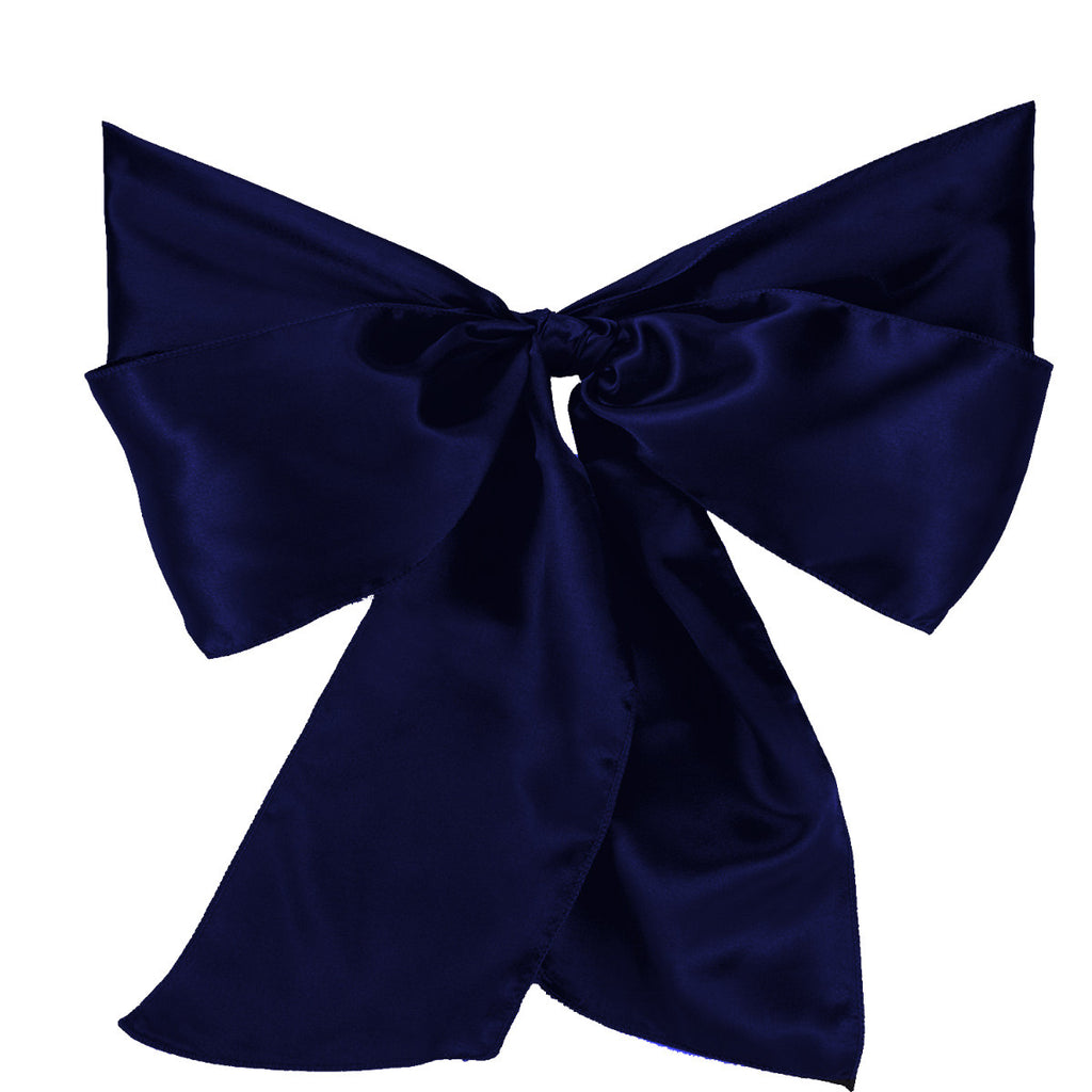 Premium Satin Chair Sash - Navy Blue - 18cm x 274cm