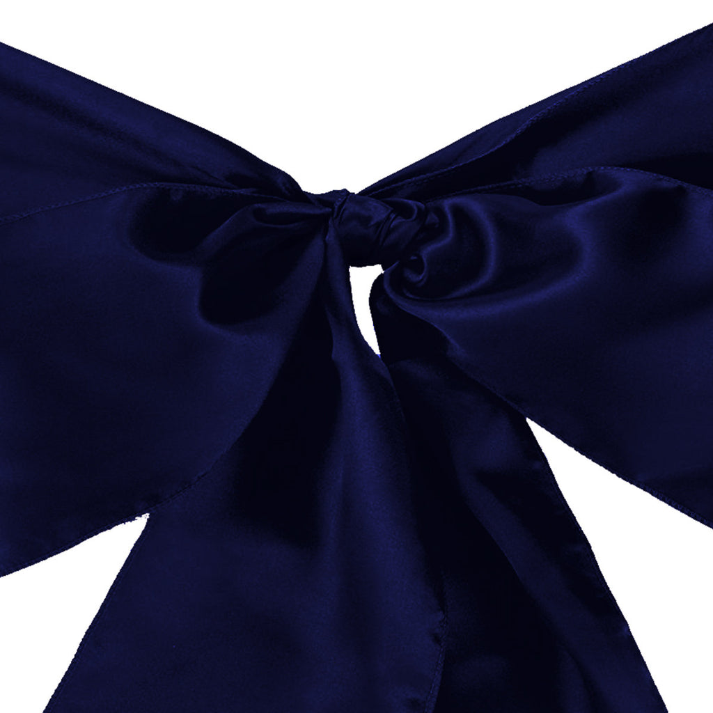 Premium Satin Chair Sash - Navy Blue - 18cm x 274cm