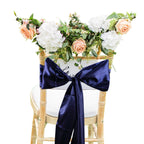 Premium Satin Chair Sash - Navy Blue - 18cm x 274cm