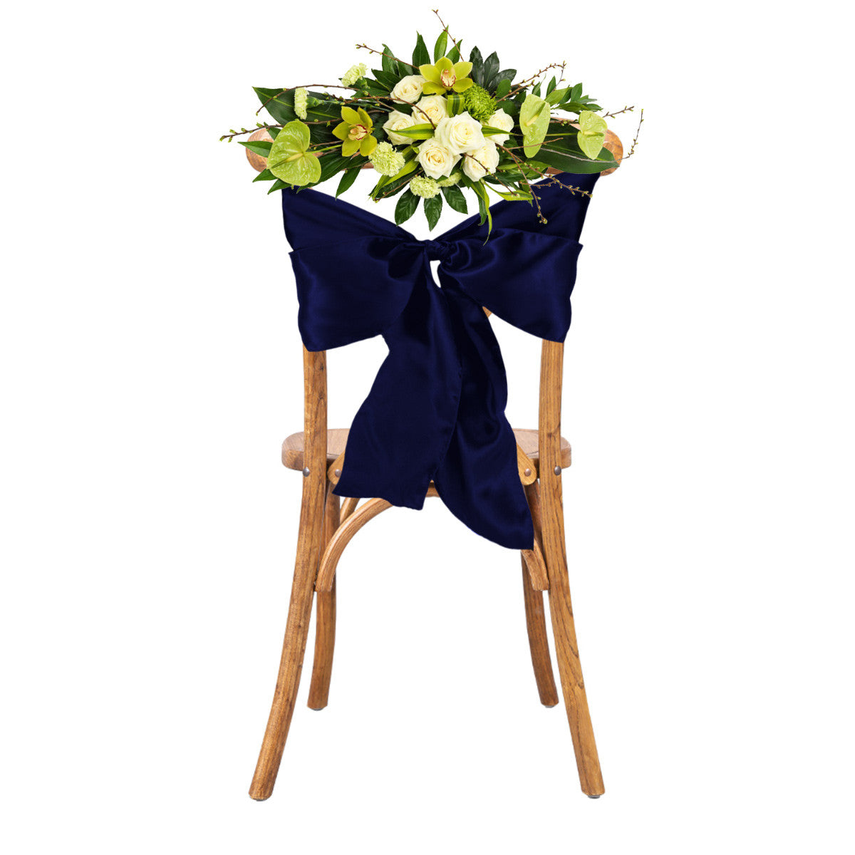 Premium Satin Chair Sash - Navy Blue - 18cm x 274cm