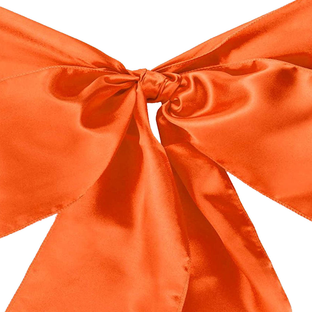18cm x 274cm Premium Satin Chair Sash - Orange