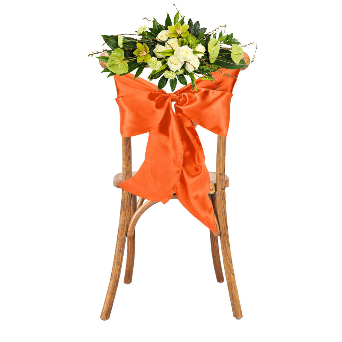 18cm x 274cm Premium Satin Chair Sash - Orange