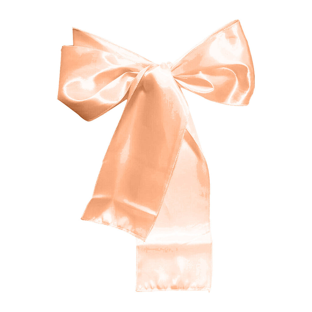 Premium Satin Chair Sash - Peach - 18cm x 274cm